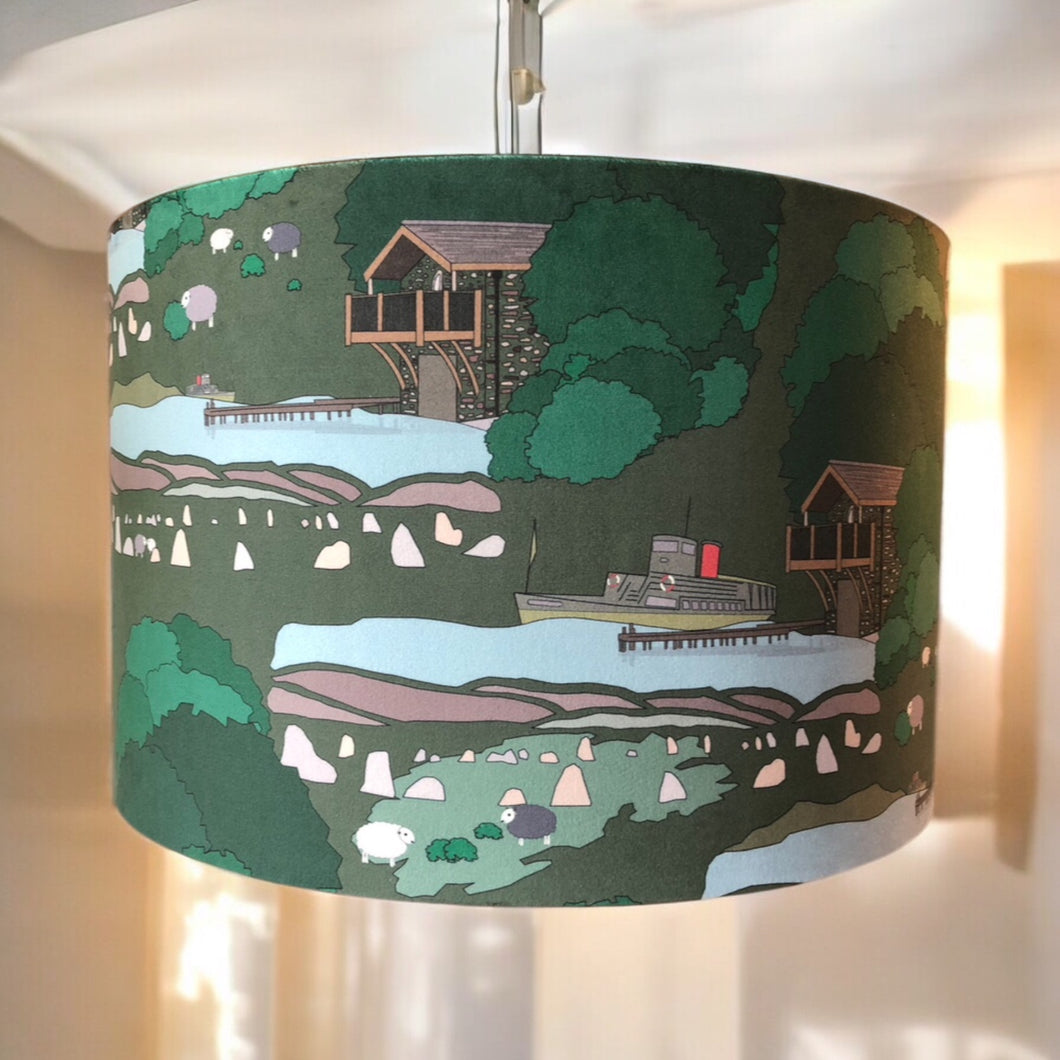 Velvet Lampshades - Wainwright Green (Lake District Collection) - Made to Order