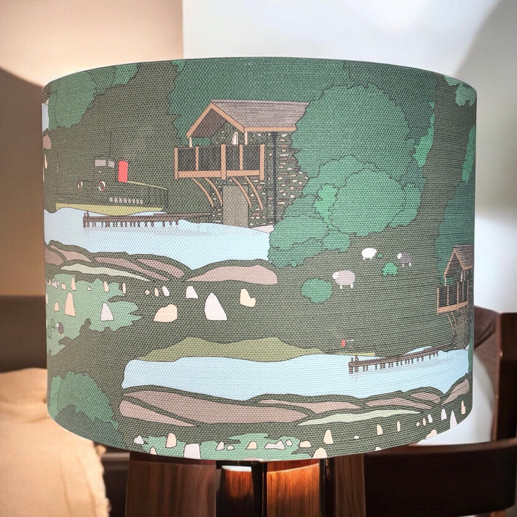 Linen Lampshade - Wainwright Green (Lake District Collection) - Made to Order